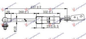AMORTIZER GEPEK VRATA (637L-315N) LEVO