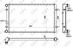 RADIATOR ALL MODELS PETROL/DIESEL MANUAL/AUTOMATIC+/- A/C (650x415x25) (VALEO)