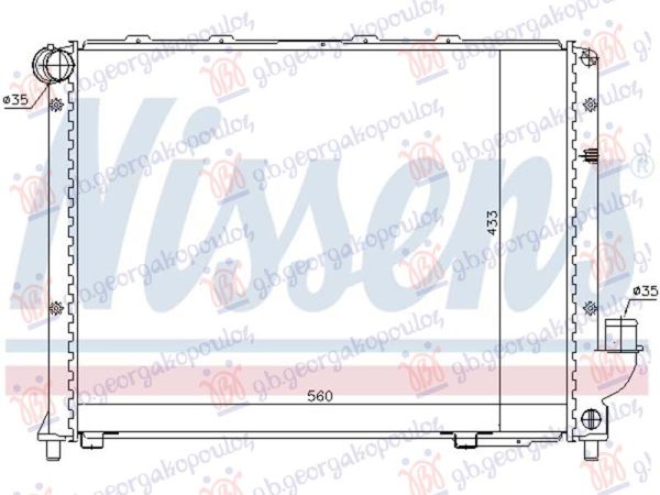 RADIATOR 2.0-3.0-3.2 PETROL- 2.4 DIESEL TUBE DIAGONAL (560x433)