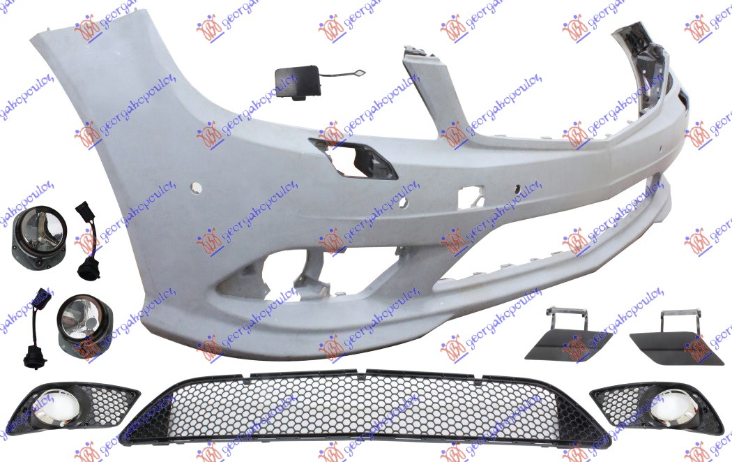 FRONT BUMPER PRIMED (W/6 PDC & WASHER HOLES) (AMG)