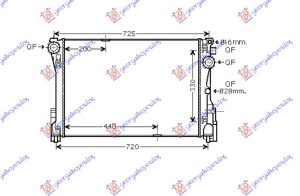 HLADNJAK MOTORA 1.6/1.8/2.0/2.1/3.5 (AUTO) (64x44x3.2) CEV 16mm (KOYO)