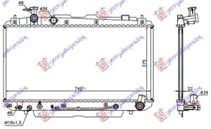 HLADNJAK MOTORA 2.0 16V (AUTO) (37.5x73.8x) (KOYO)