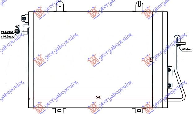 HLADNJAK KLIME 1.4i 8V 1.6 8V (510x380) -2008
