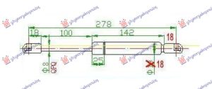 AMORTIZER GEPEK VRATA (278L-530N)