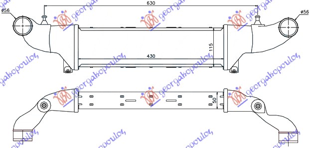 HLADNJAK INTERKULERA 2.0i-16V KOMPRESOR - 2.2CDi-2.5TDi (430x115x50)