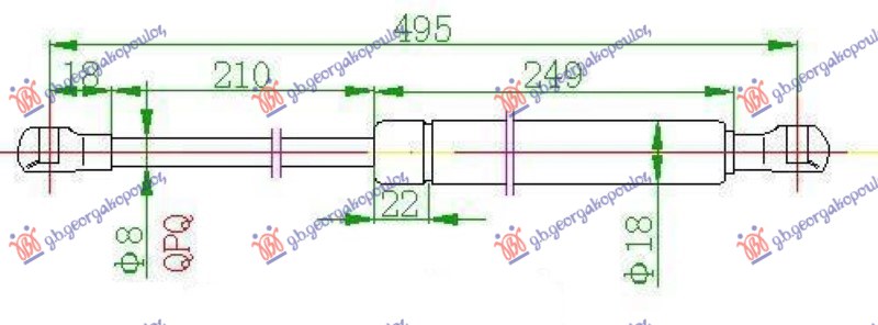 AMORTIZER GEPEK VRATA (495L-585N)