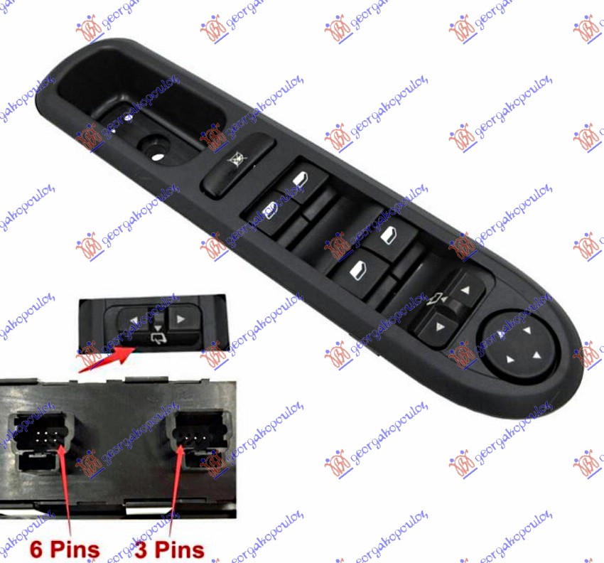 PREKIDAC U PREDNJIM VRATIMA (4 TASTERA) (9 PIN) LEVO