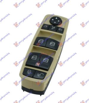 PREKIDAC U PREDNJIM VRATIMA (4 TASTERA) (ELEKTRO-SKLOPIV RETROVIZOR) (KREM OKVIR) (3 PIN) LEVO