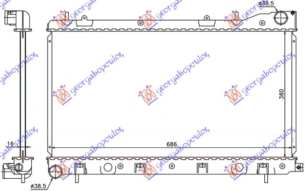 HLADNJAK MOTORA 2.0/2.5 BENZIN (MAN) (360x676x16)