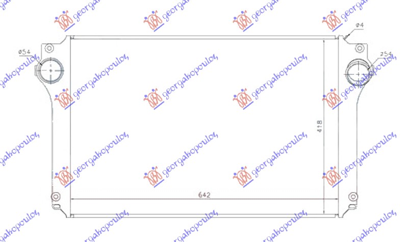 HLADNJAK INTERKULERA 2.0-2.2 D4D DIZEL (642x418x26) 05-