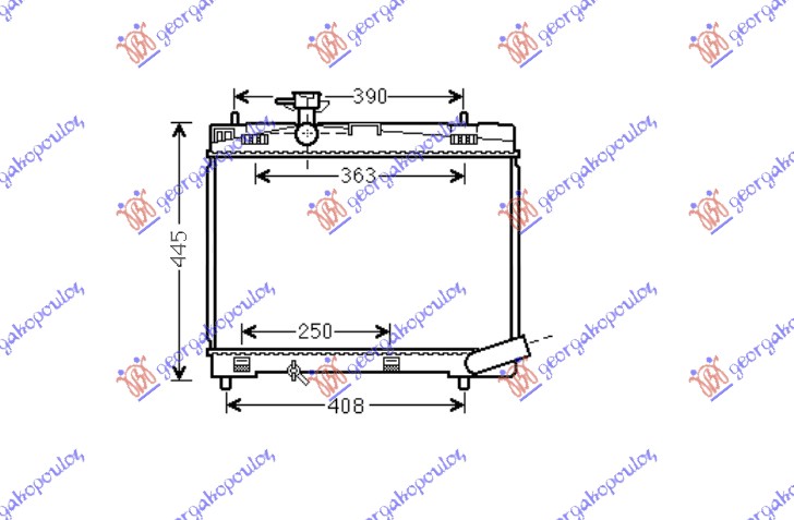 RADIATOR PETROL 1.33 (73/74KW) (350x480) (KOYO)