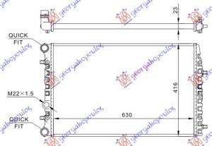 RADIATOR ALL MODELS MANUAL/AUTOMATIC +/-AC (630x410) (MAHLE BEHR)
