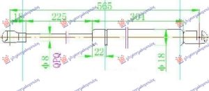 AMORTIZER GEPEK VRATA (565L-550N)