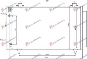CONDENSER PETROL/DIESEL 2004- (610x370x16) (KOYO)
