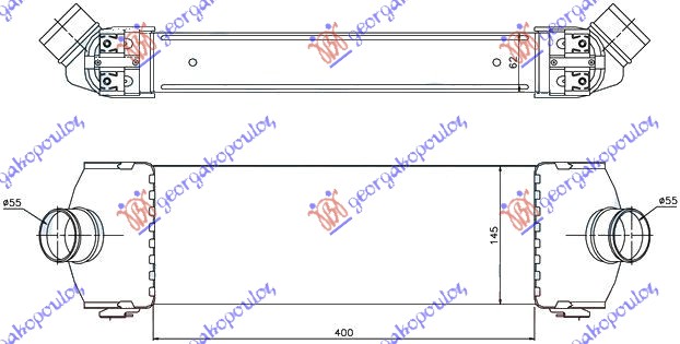 HLADNJAK INTERKULERA 2.2-2.4 TDCi (398x147x62)