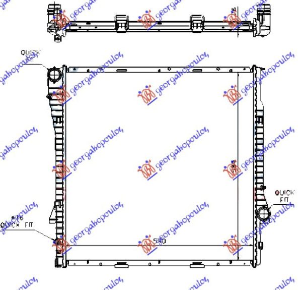 RADIATOR 3.0 PETROL/DIESEL AUTOMATIC (590x600x24) (MAHLE BEHR)