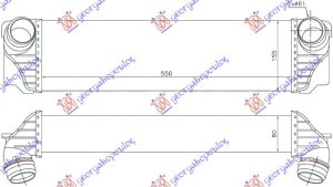 HLADNJAK INTERKULERA 2.0 (316D-318D-320D) DIZEL (510x100x84) CEV 62-62