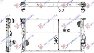 RADIATOR 3.0 (135i) PETROL MANUAL - 2.0 (116D-118D-120D-123D) DIESEL MANUAL/AUTOMATIC (600x340x32) 1 TUBE (MAHLE BEHR PREMIUM LINE)