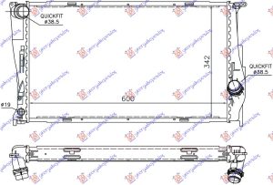 RADIATOR 3.0 (135i) PETROL MANUAL - 2.0 (116D-118D-120D-123D) DIESEL MANUAL/AUTOMATIC (600x340x32) 1 TUBE (KOYO)
