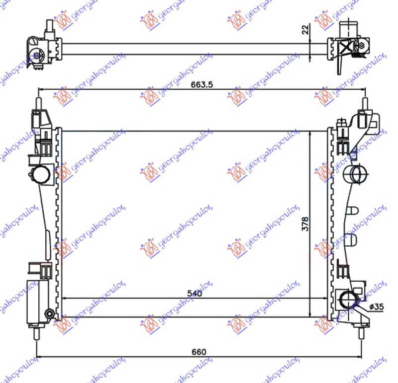 HLADNJAK MOTORA BENZIN (+/-AC) (54x37.5)