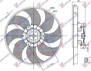 COOLING FAN 1.4/1.6 TURBO PETROL 1.3-1.7 CDTI DIESEL (SQUARE PLUG) 440W
