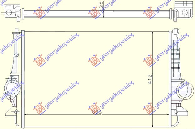 HLADNJAK INTERKULERA 1.9-2.0 Tdi (632x415x26) 02-