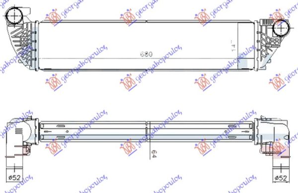 HLADNJAK INTERKULERA 1.9-2.0-2.2 dCi DIZEL (680x150x64)
