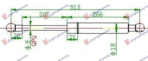 AMORTIZER GEPEK VRATA (513L-585N)