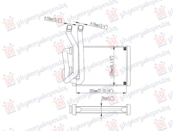 HEATER RADIATOR 3.5 PETROL (200x160)
