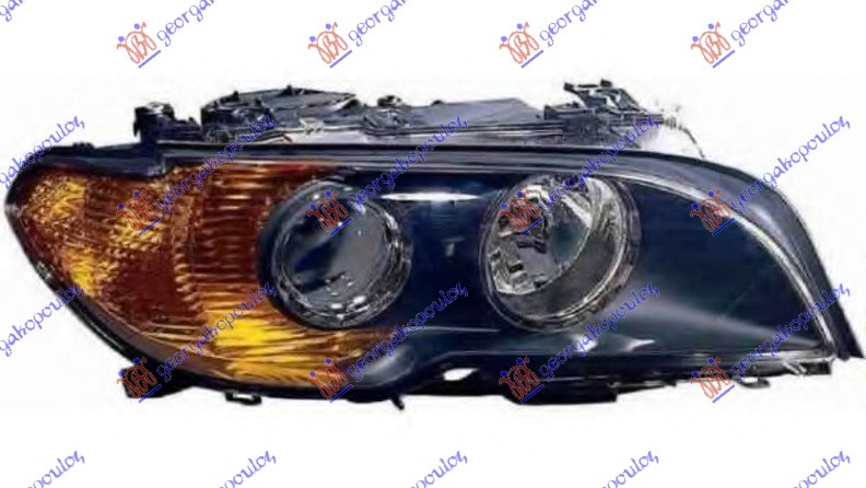 HEAD LAMP XENON (BLACK-YELLOW SIDE LAMP) (E) (DEPO)