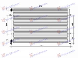HLADNJAK MOTORA 1.4/1.6/2.0 FSI/SDI (MAN/AUTO) (+AC) (650x415) (LEMLJEN) (KOYO)