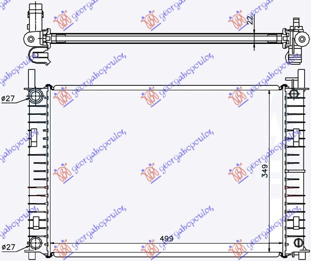 RADIATOR 1.3 PETROL +/-AC (500x356) (KOYO)