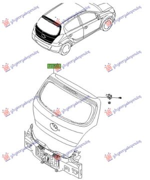 REAR DOOR 5x (W/O HOLE CYLINDER/KEY)