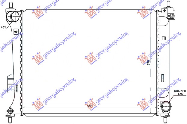 RADIATOR 1.2-1.4-1.6i MANUAL PETROL (500x380) (KOYO)