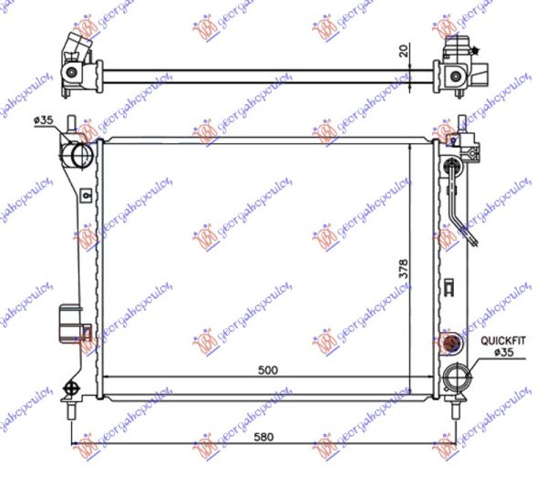 RADIATOR 1.2-1.4-1.6i AUTOMATIC PETROL (500x380x26) (VALEO)