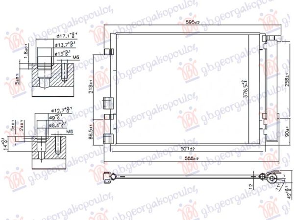 HLADNJAK KLIME 1.1/1.6 CRDi DIZEL (500x360x12)