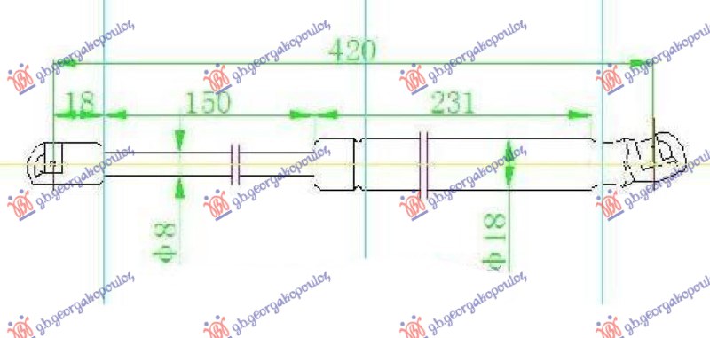 AMORTIZER GEPEK VRATA (420L-450N)