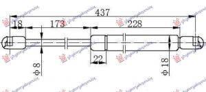 AMORTIZER GEPEK VRATA (437L-350N)