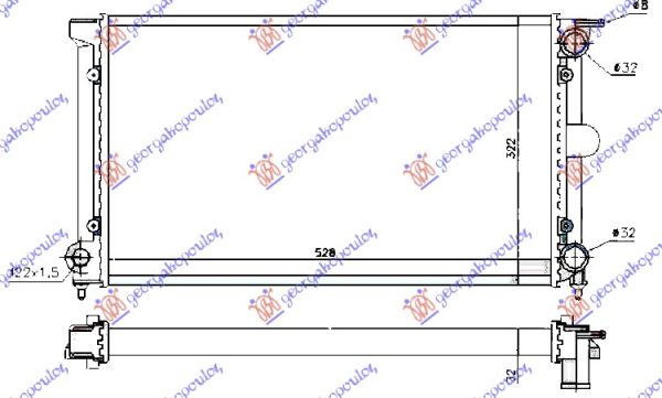HLADNJAK MOTORA BENZIN/DIZEL (+AC) (52.5x32x3.4) (VALEO)