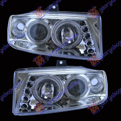 HEAD LAMP SET EAGLE EYES CHROME