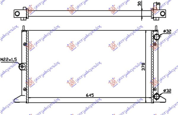 RADIATOR 2..0 PETROL-1.9 DIESEL (645x378) -2000 (VALEO)