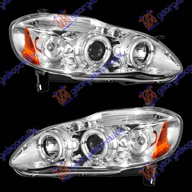 HEAD LAMP SET EAGLE EYES CHROME