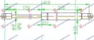AMORTIZER GEPEK VRATA (XL/FREETRACK) (419L-510N)