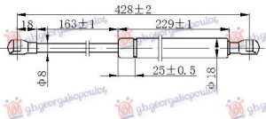 AMORTIZER GEPEK STAKLA (428L-135N)