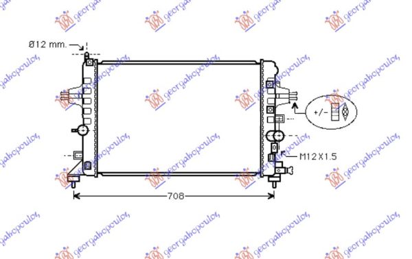 RADIATOR 1.6CC 16V +/- A/C (600x370) (KOYO)