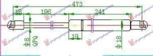 AMORTIZER GEPEK VRATA KARAVAN (474L-570N)