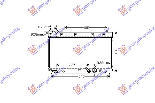 RADIATOR 1.4 PETROL +/- A/C AUTOMATIC 2004- (325x650) (KOYO)