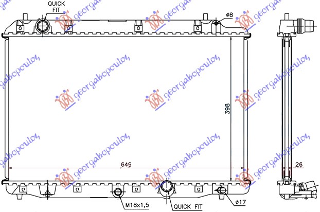 RADIATOR 2.2 CTDi (395x650x26) (KOYO)