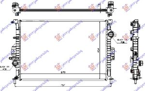 RADIATOR (1.6-2.0 T2/T3/T4) PETROL - (1.6-2.0 D2/D3/D4) DIESEL MANUAL (670x454x16) (MAHLE BEHR)