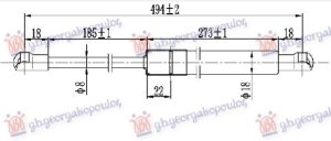 AMORTIZER GEPEK VRATA (493L-590N)